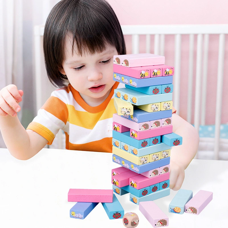 Colorido Custom Baby Montessori jogo Educacional Stone Bridge Rainbow Madeira Blocos de construção Kid Stacking do empilhador de brinquedos