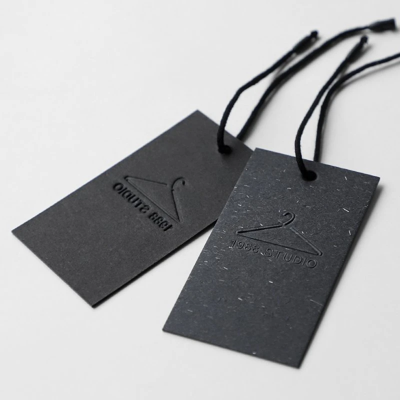 Wholesale/Supplier Garment Black Paper Hang Tag Premium Luxury Hang Tag Design Custom Clothes Tag