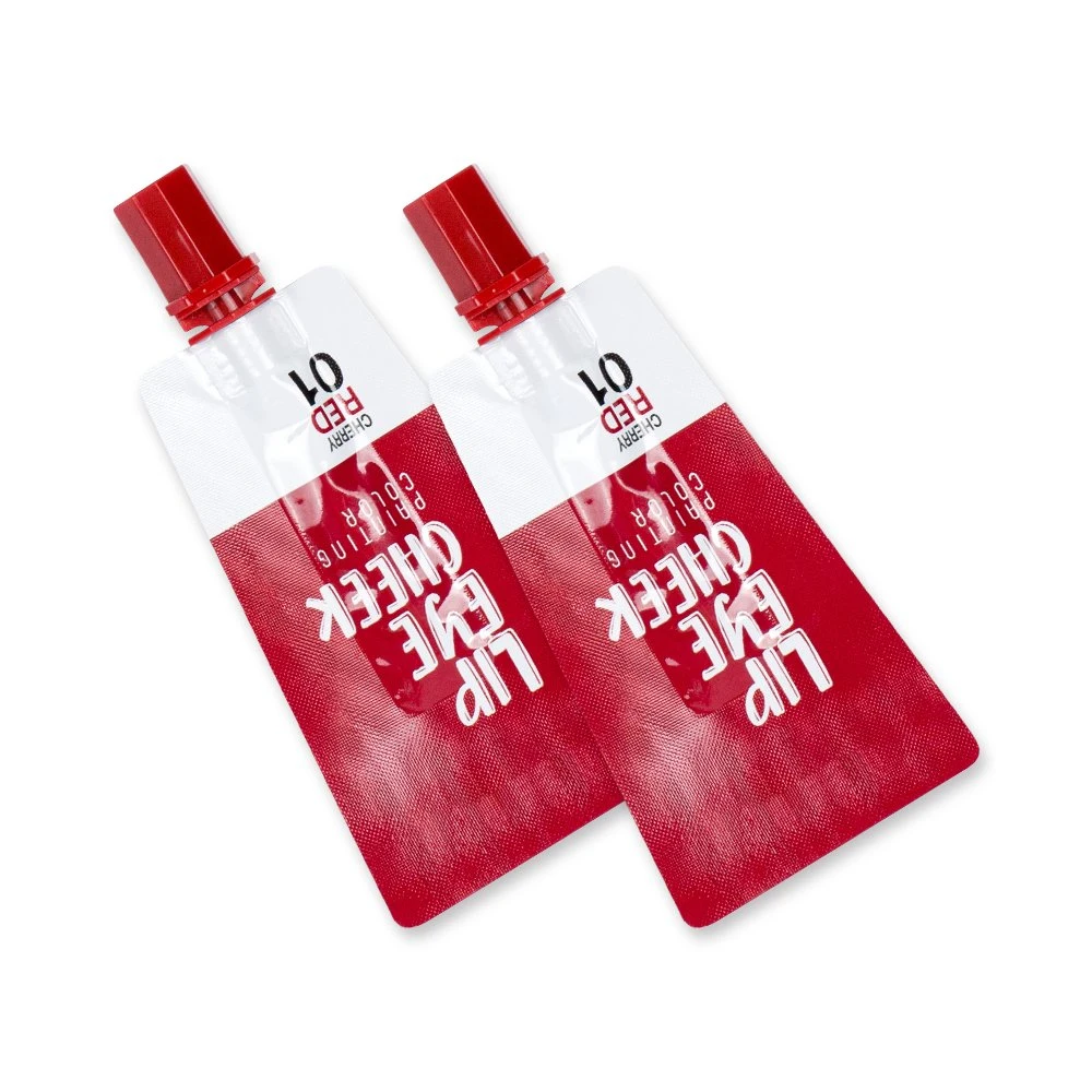 Tiny Cosmetic Sachet Packaging Pouch with Lip Stick Spout