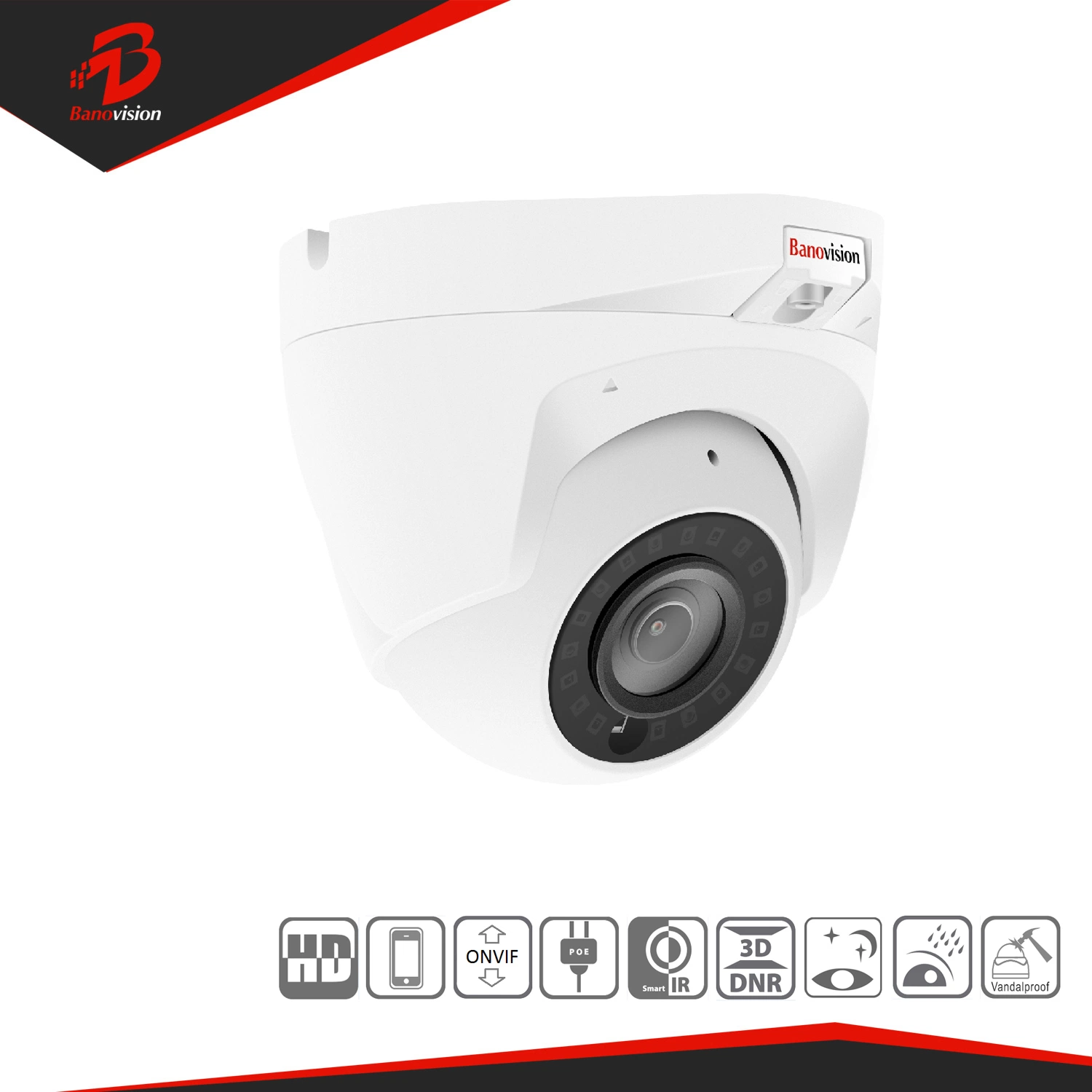 Banovision CCTV 5MP IP Network Dome Camera with Varifocal Lens