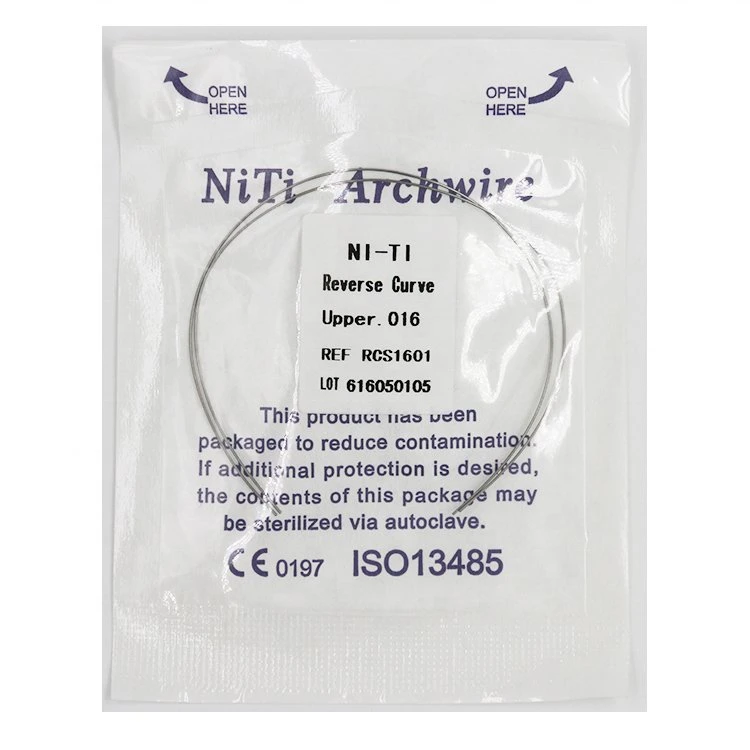 China Supply Dental Wires Orthodontic Rectangular Reverse Curve Niti Arch Wire