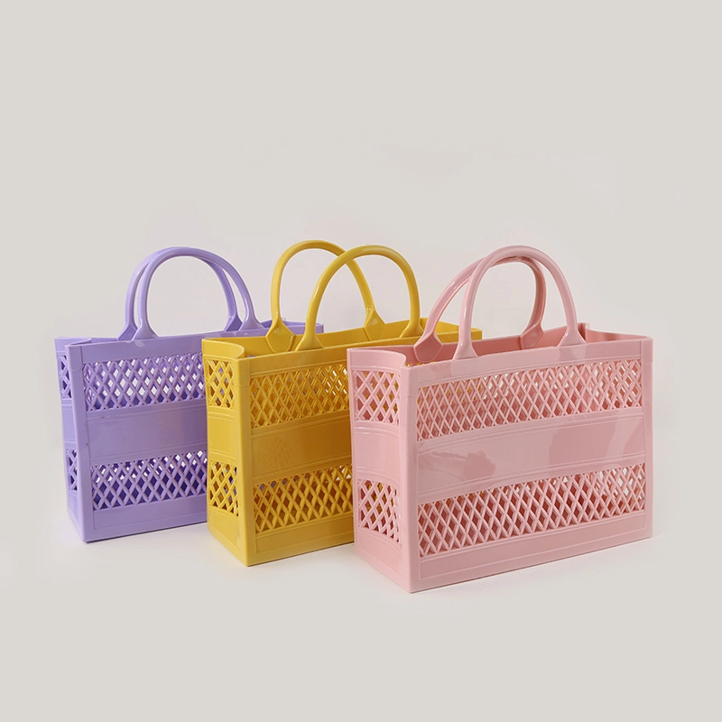 Guangzhou Supplier New Plastic PVC Retro Style Jelly Beach Bag