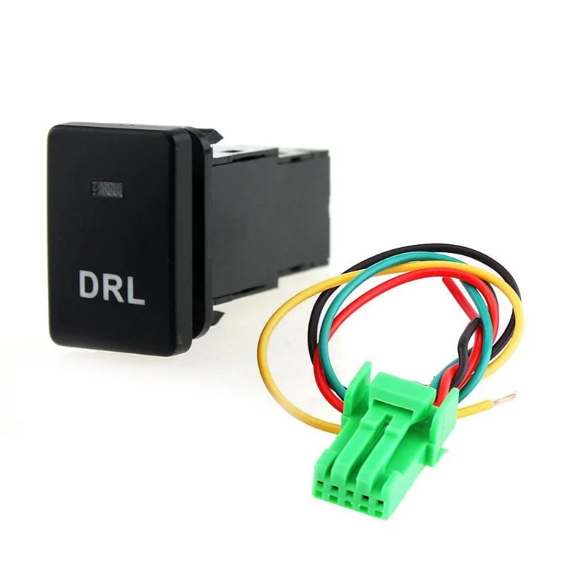 12V Blue LED Car DRL Switch for Toyota Tacoma Camry Car Daytime Running Light Lamp Switch Button with 150mm Cable