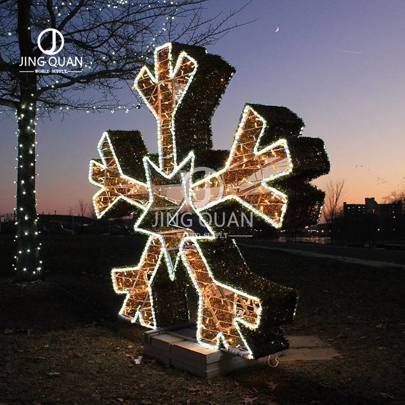 Floor-Standing Christmas Lights LED Snowflake Motif Lights Customized Illuminated Park Decoration Fashion Design Lamp