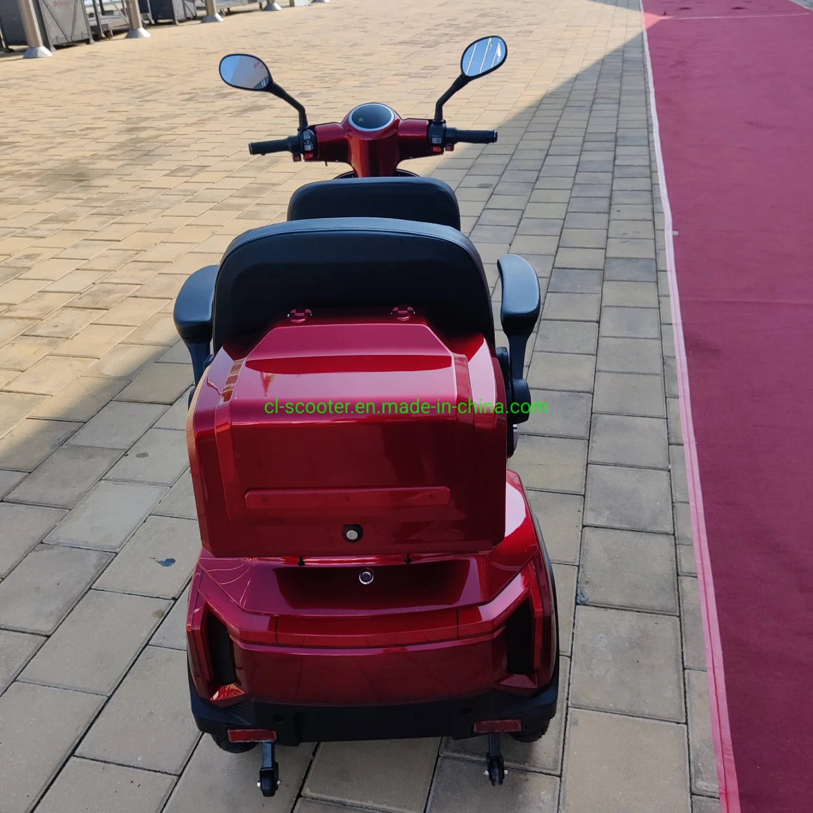 CE Comfortable 2 Seats 4wheels Electric Mobility Scooter for Elderly Disabled Passenger Cargo Use