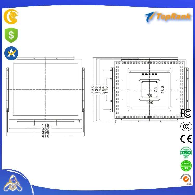 2023 Crazy Software Wholesale/Supplier High Level 17 Inch Capacitive Full Motion Articulating TV Wall Mount Touch Screen for Gambling Machine Casino Slot Games