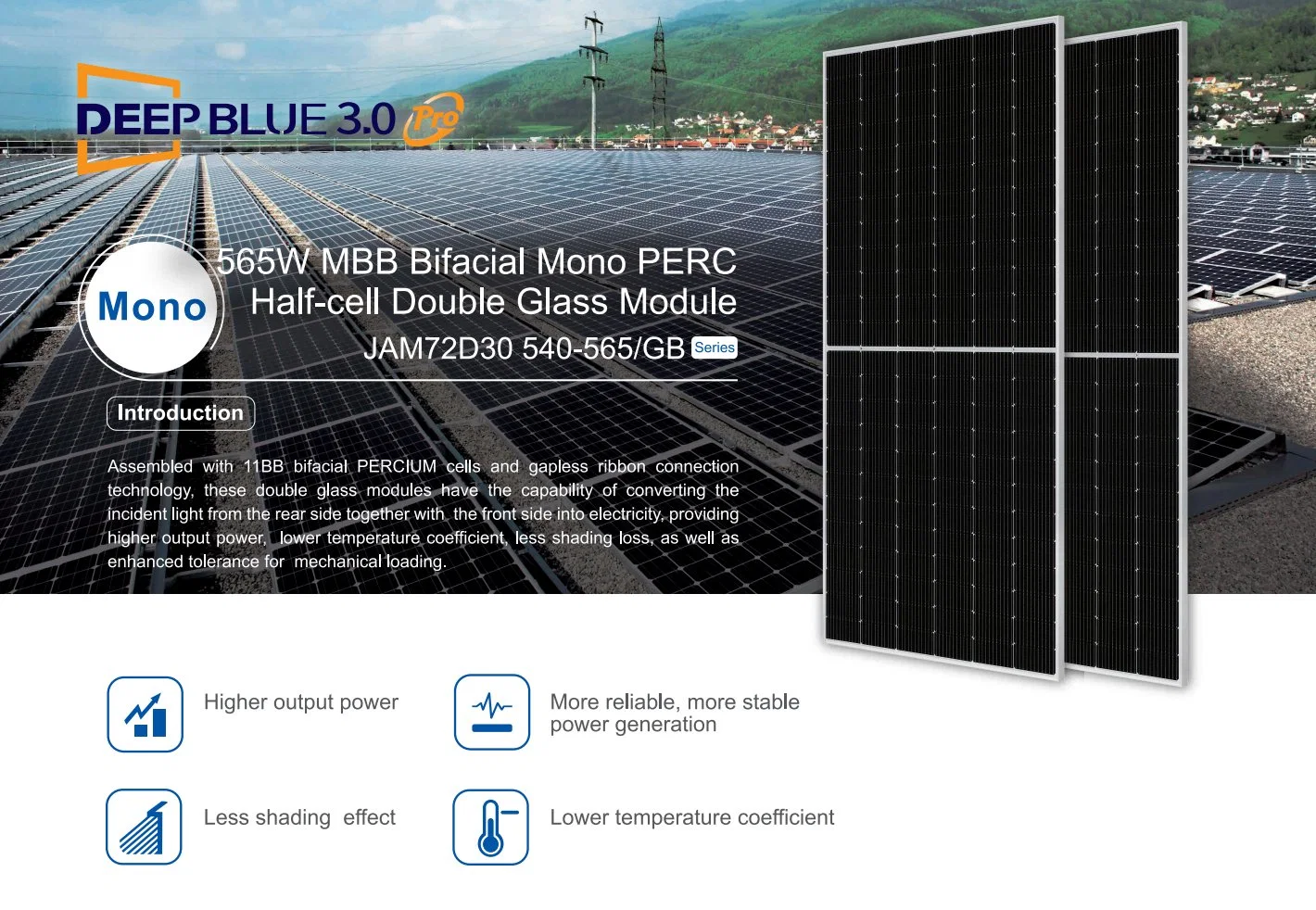 Ja Solar Supplier Solar Panel Ja Jasolar 500W Jam72s30 Ja Solar Panel 550W 560W 570W Half Cut