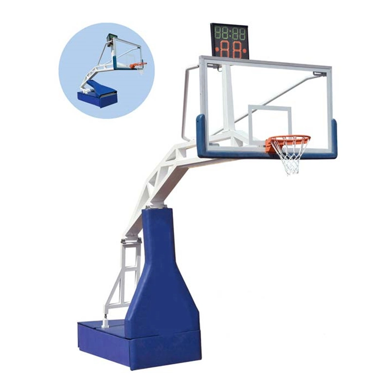 Suporte de basquetebol hidráulico elétrico profissional barra de basquetebol portátil ajustável vitalícia