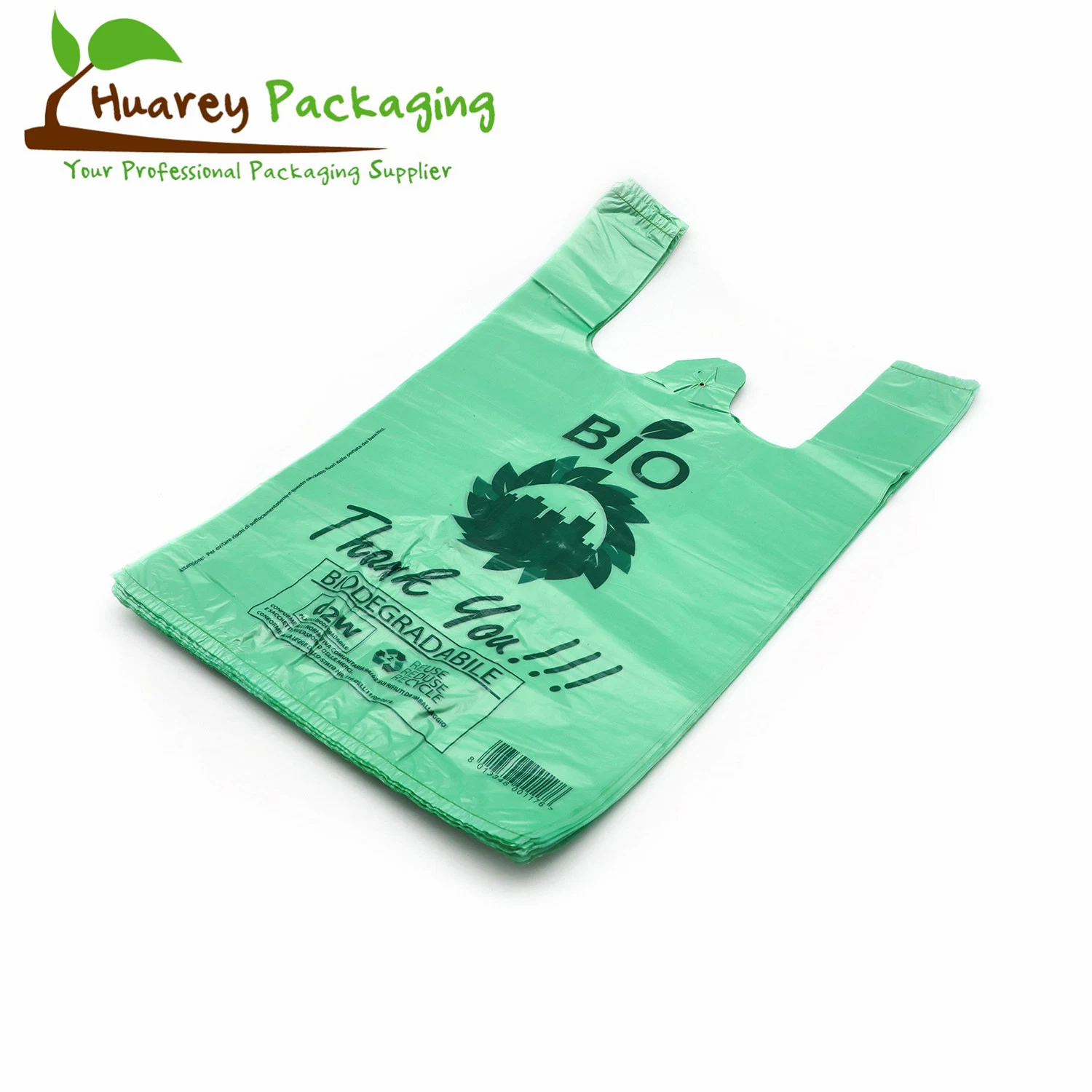 HDPE Plain White Plastic T-Shirt Shopping Bag for Supermarket