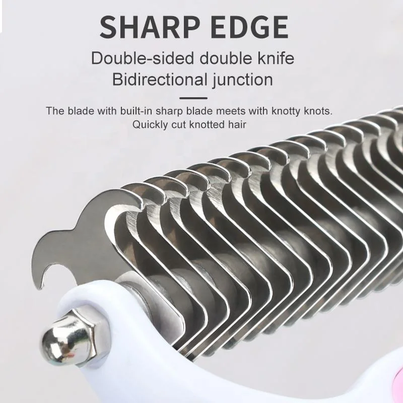 Popular Double-Sided Hair Anti-Knotting Comb Pet Grooming Brush