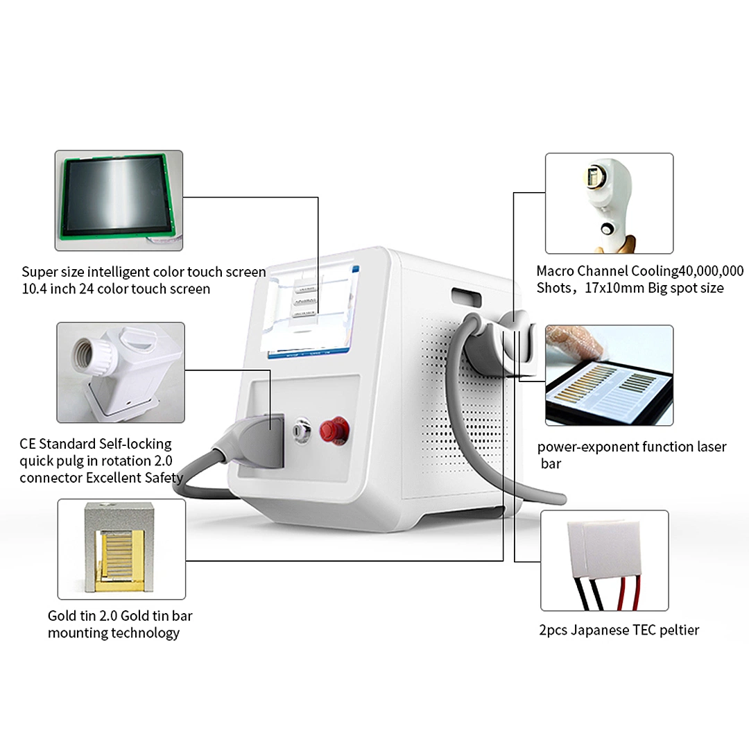 808 Diodenlaser 755 808 1064nm Tragbare Beauty-Ausrüstung Permanent Diodenlaser Haarentfernung