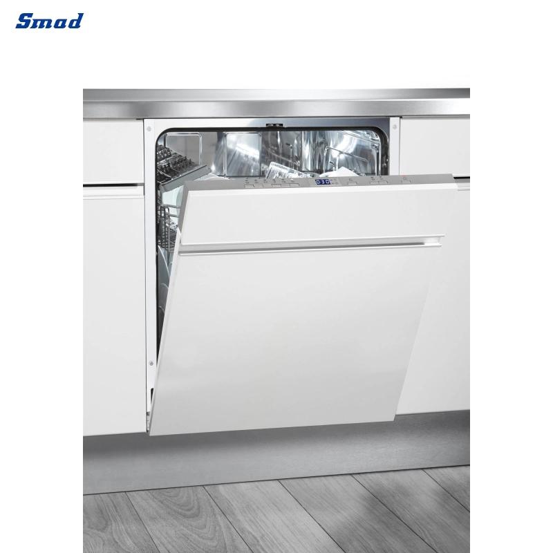 8 Place Setting Home Use White Stainless Steel Built-in Dishwasher