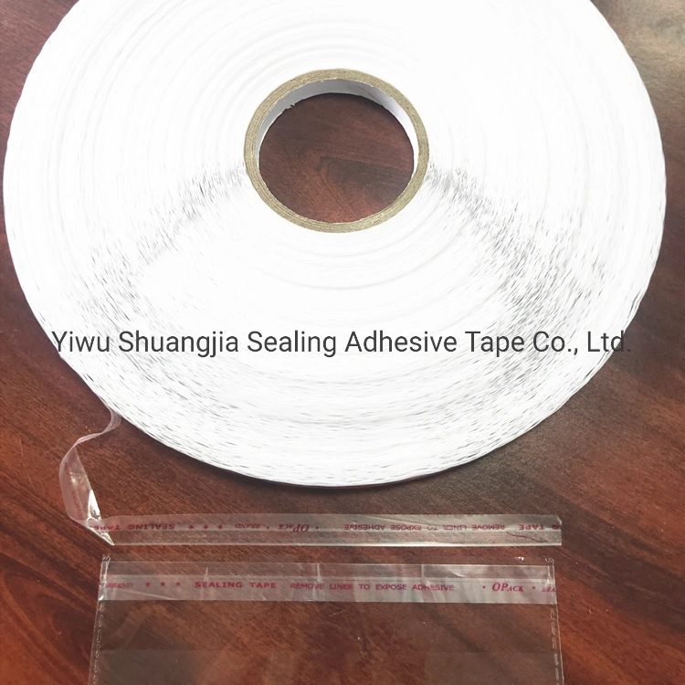 Printed Extended Liner Tape, Self-Adhesive Strips, Re-Sealable Bag Sealing Tape for Packing Bag (13mm)