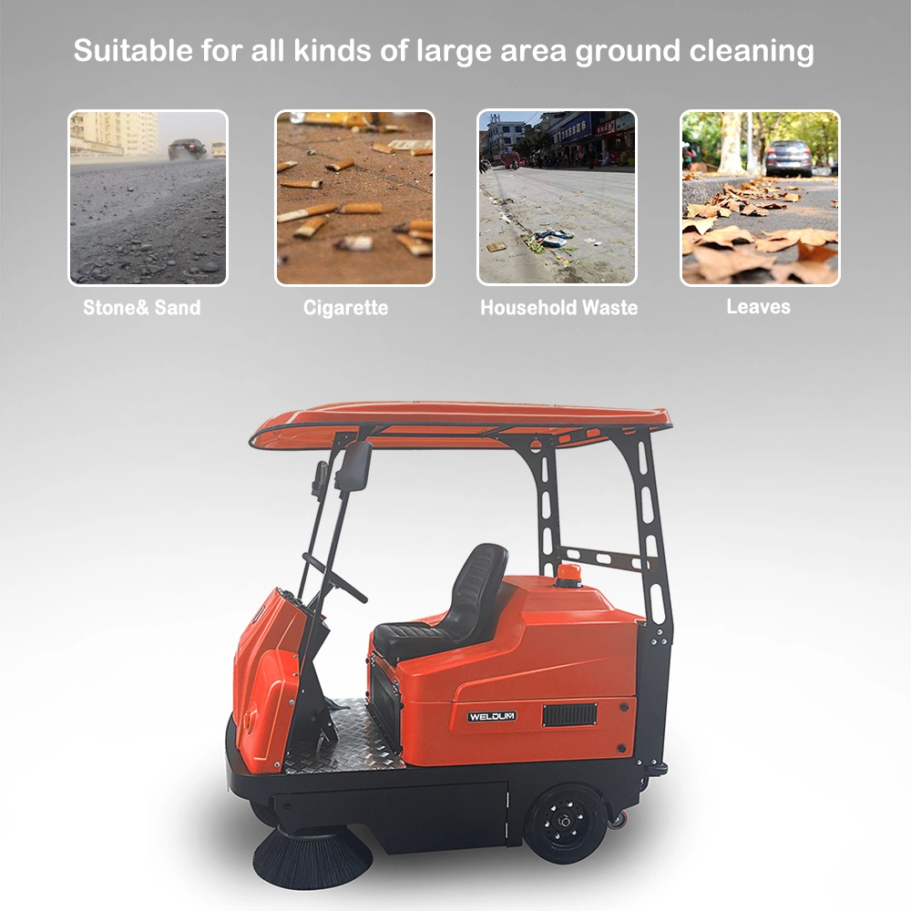 Factory Warehouse School Park Parking Lot Electric Road Street Cleaning Machine Vacuum Sweeper