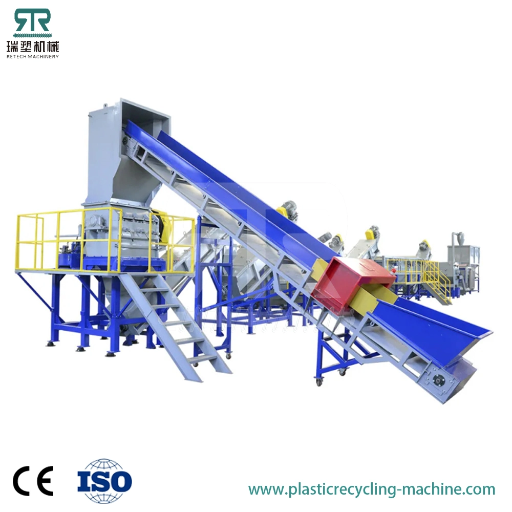 Retech Water Ring Cutting Waste Plastic Film PP PE LDPE HDPE Pet Drink Bottle Flakes Crushing Washing Dewatering Recycyling Machine