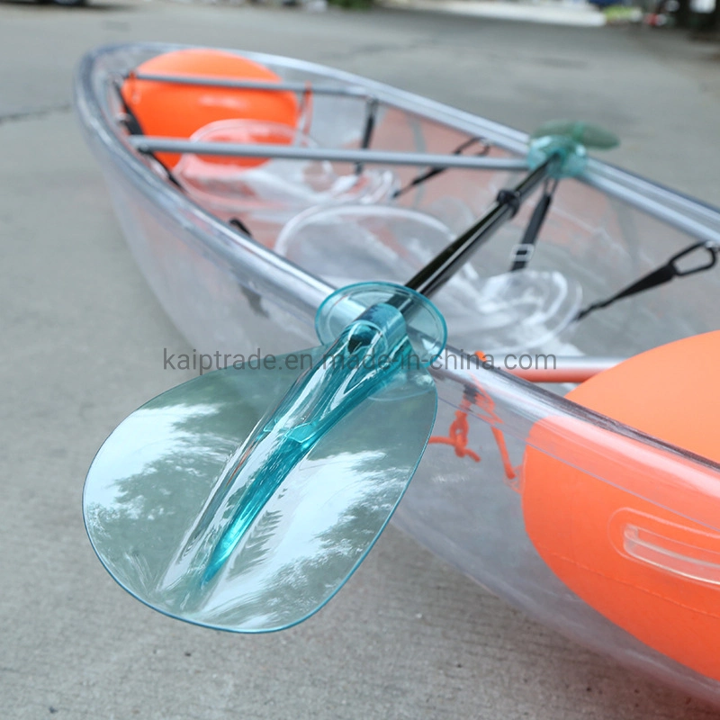 Kayak transparente ve la parte inferior la canoa Bote de Remos con fondo de cristal