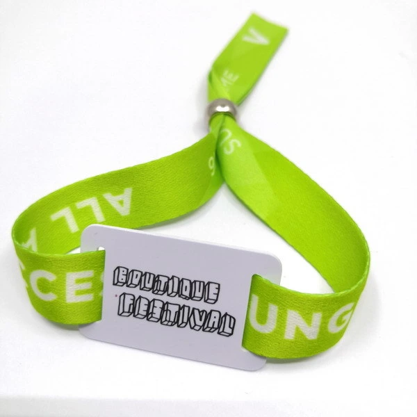 Custom Printable Festival Woven NFC RFID Fabric Wristband