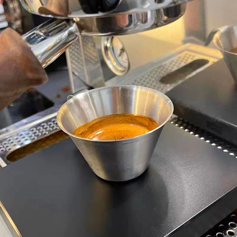 Vaso medidor Espresso de 100 ml con mango de escamas de acero inoxidable Té con leche