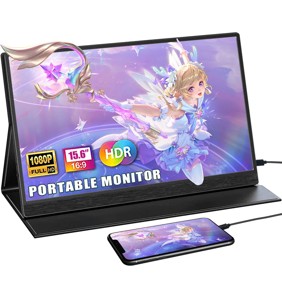 1080P Gaming Monitor PC Hdr Ultra-Slim OEM Available USB Type-C 15.6 Inch IPS Laptop Support HD Input Speaker