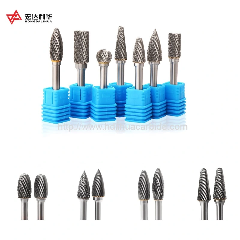 1/8'' Shank Solid Carbide Burrs, Rotary Cutters, Rotary Files with 3mm, 6mm, 8mm, 10mm, 12mm, 16mm Shank Diameter with Single or Double Cutters