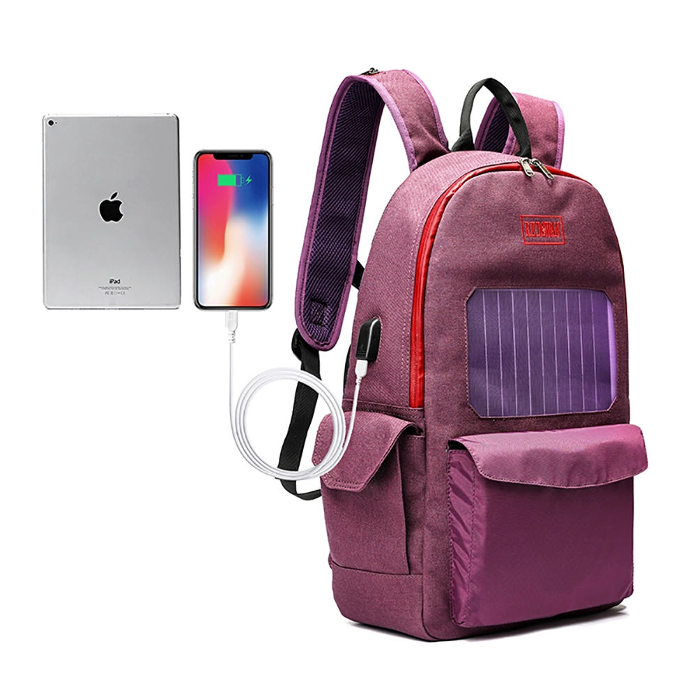 Water Proof Nylon Turn Signal LED Flash Backpack with Solar Panel Charging Phone (RS-190204-4)