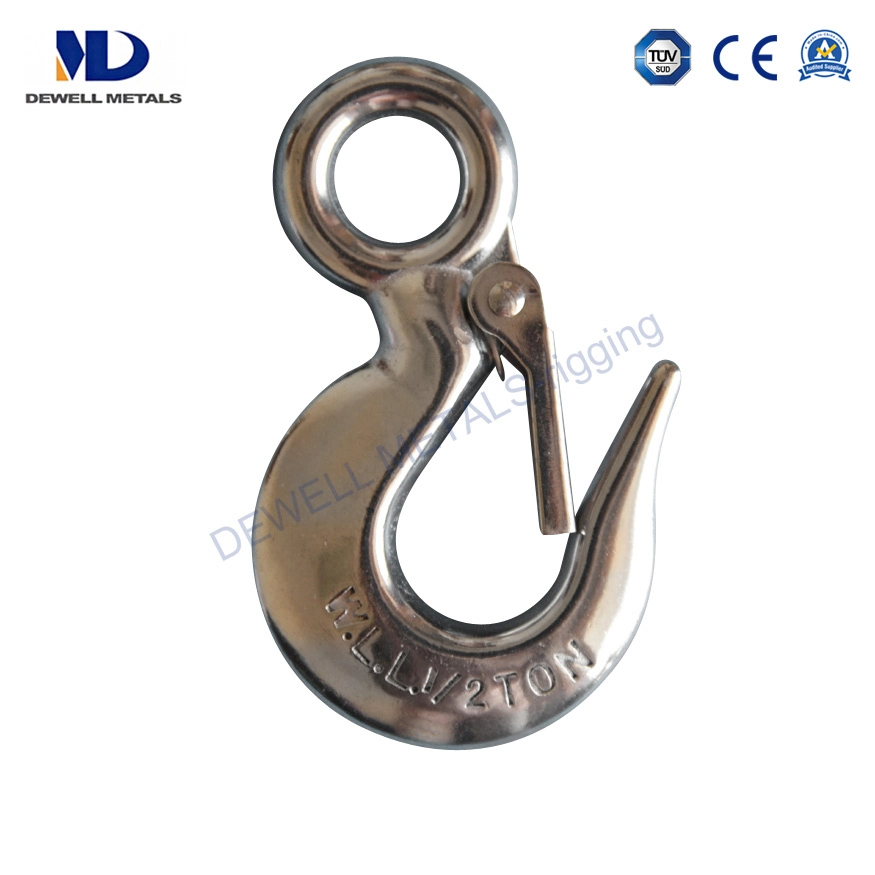 Marine Hardware Surface Polished Forged Stainless Steel Eye Slip Hook with Latch