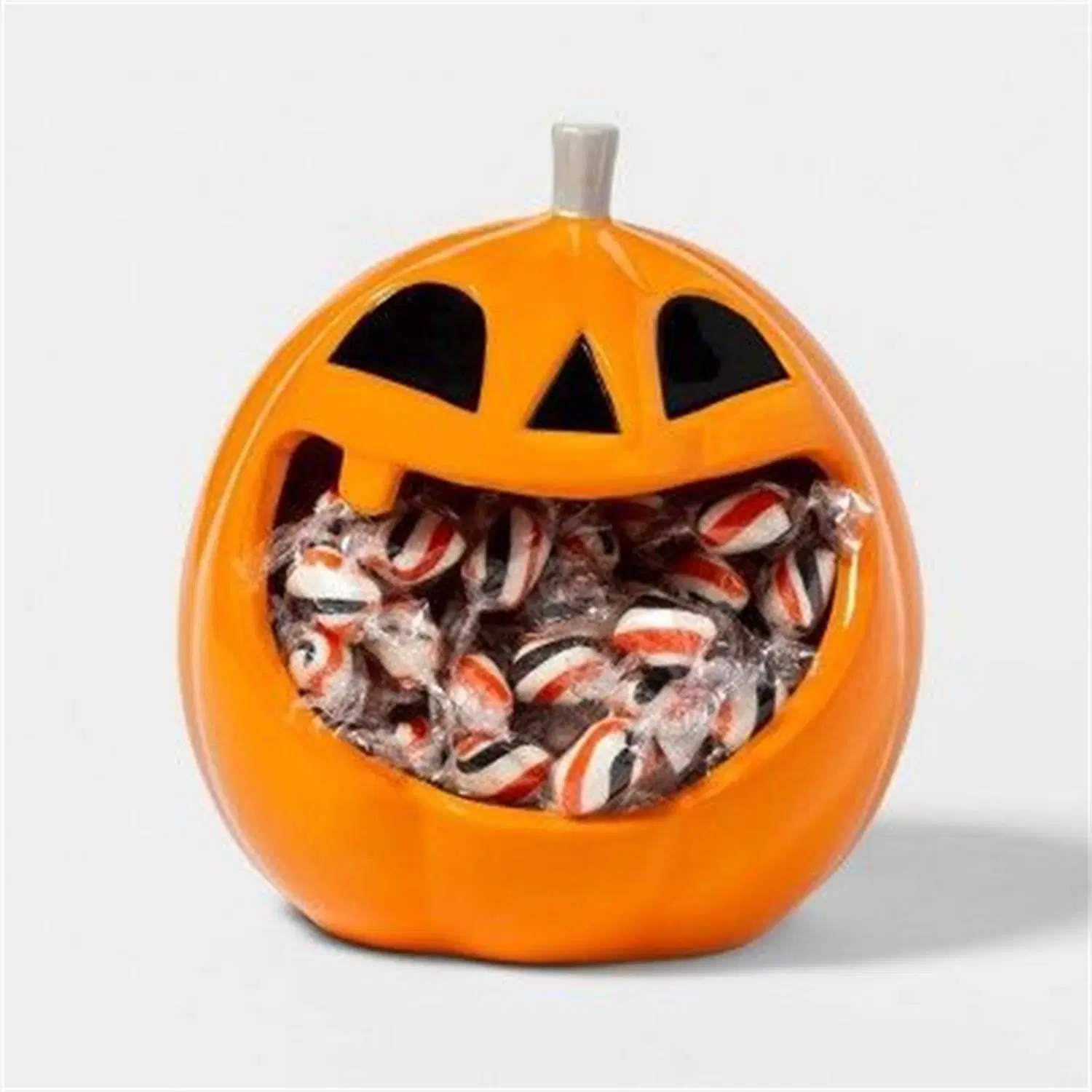 Halloween Novelty Design Best Selling Cute Pumpkin Ceramic Candy Canister