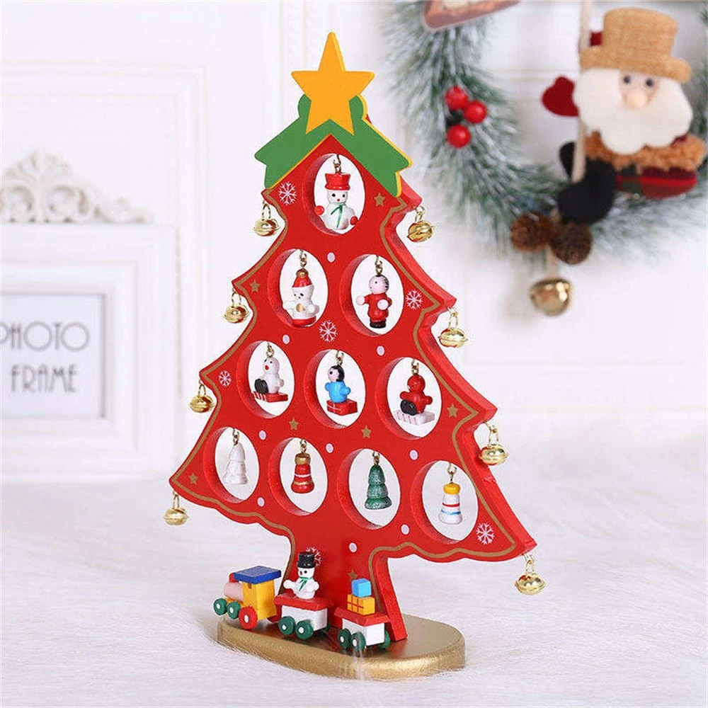 Christmas Trees Wooden Crafts Building Block Set Christmas Gifts Home Party Decor