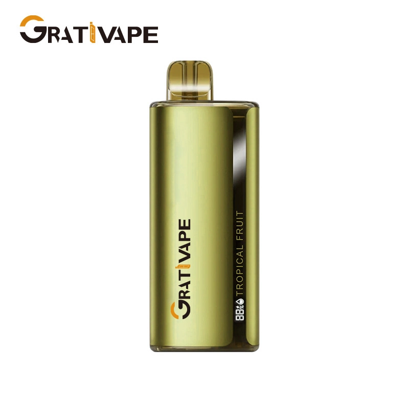 Papel Grativape Icool 9000 Puffs descartáveis Vape Pen LED RGB intermitente Mini-cigarro descartável recarregável de 600 mAh com excelentes 10 sabores de fruta Caneta de papel