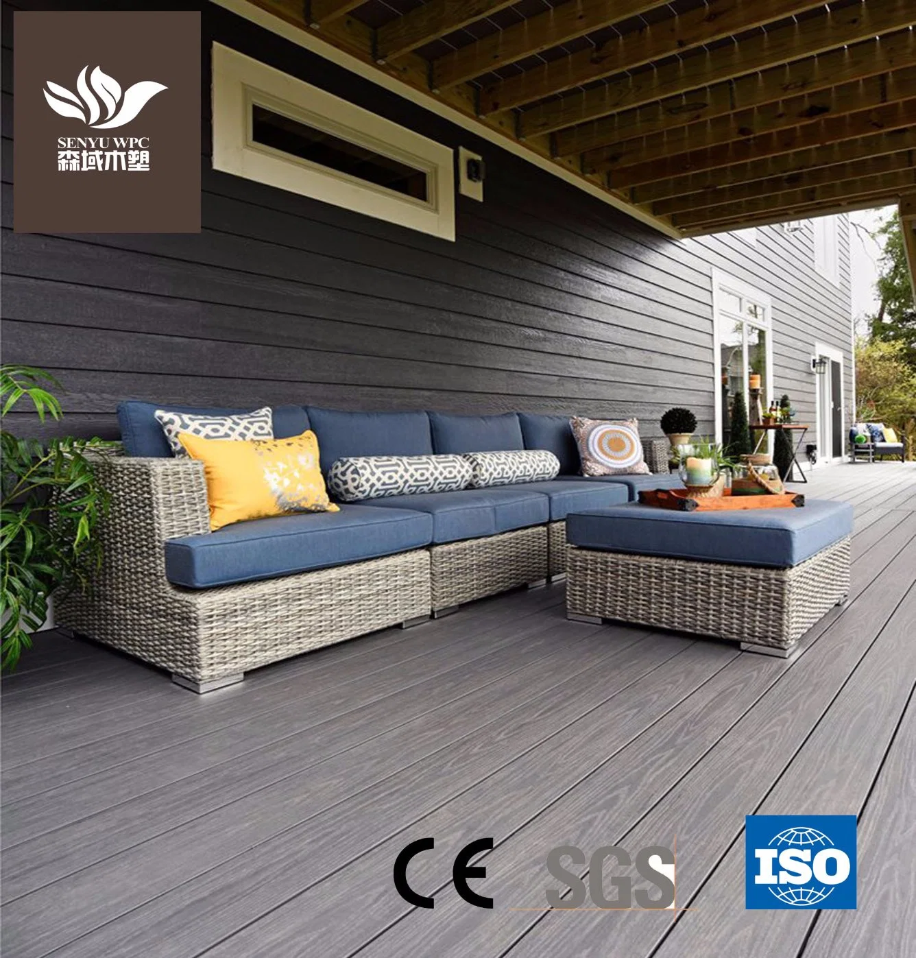 Outdoor WPC Board Wood Plastic Composite Decking Board