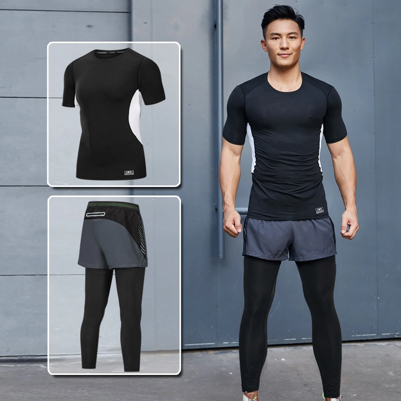 Herren Sport schnell trocknend eng anliegender Trainingsanzug Running Fitness Yoga Wear