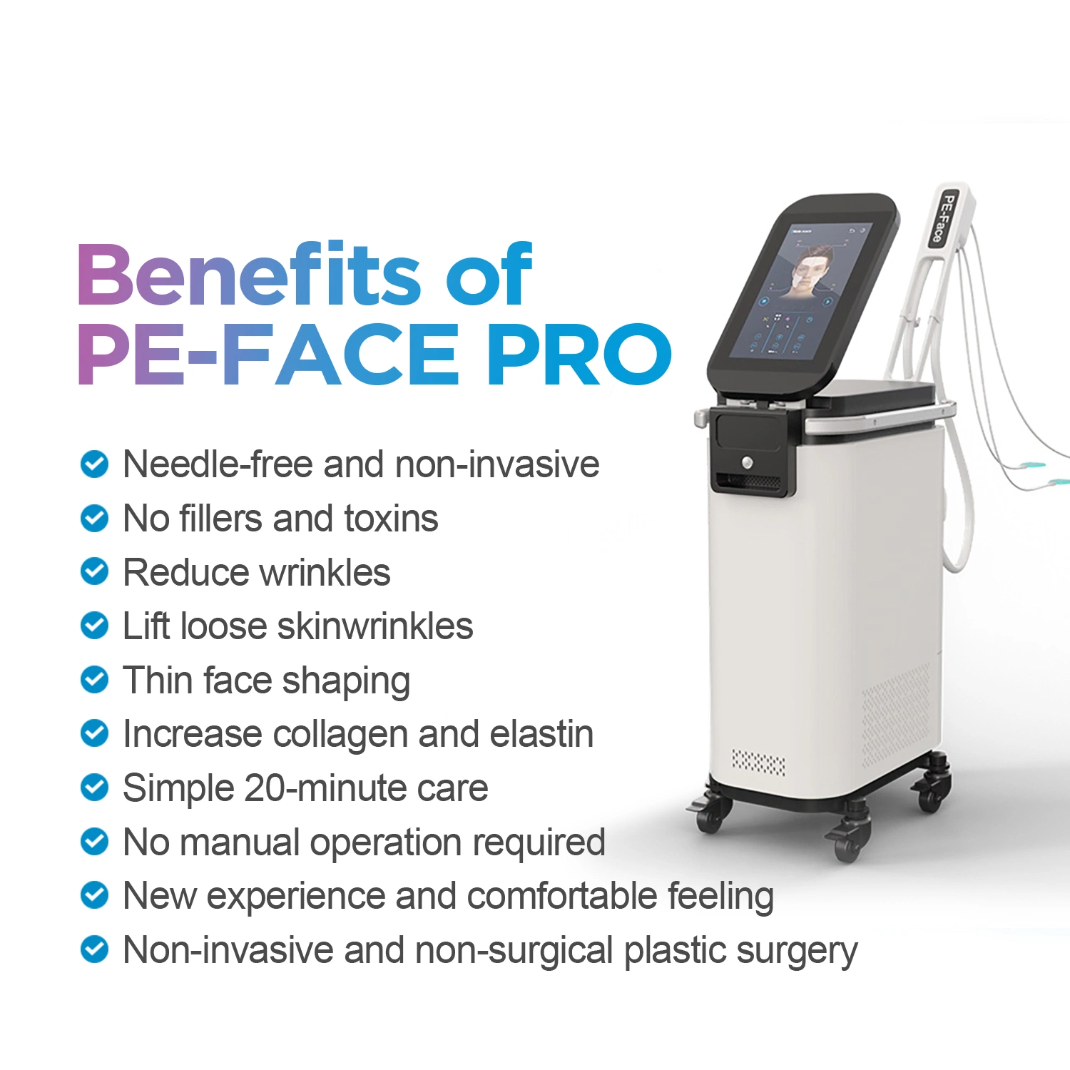 Hot Selling Peface RF Wrinkle Removal Face Lift Machine EMS Skin Stimulation PE Face SPA Equipment