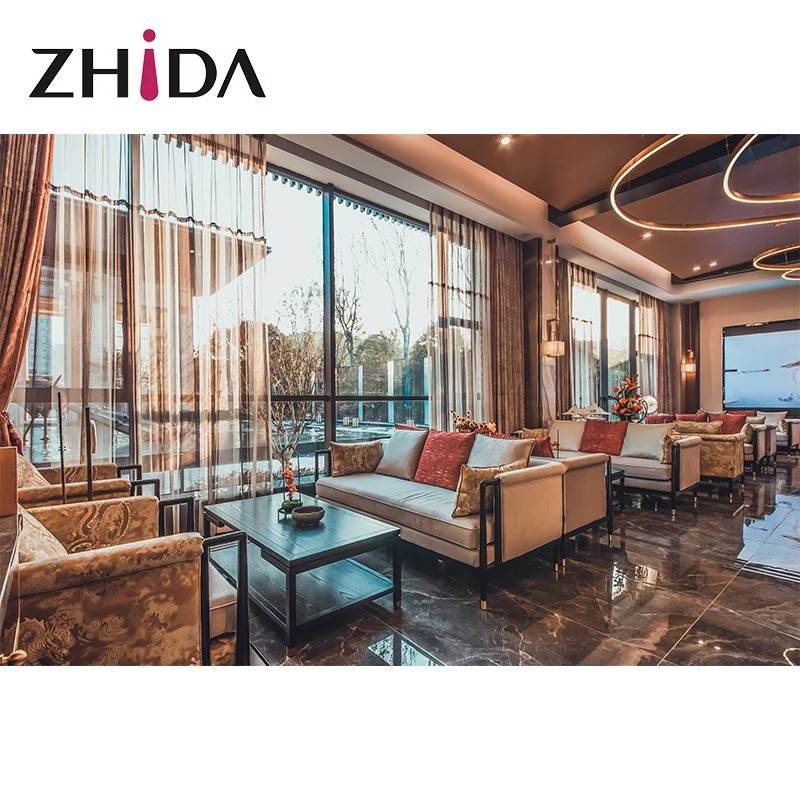 Zhida Luxury Design 5 Star Hotel Furniture Lobby Public Area Table and Chair Set Restaurant Furniture Dining Room Table Restaurant Chair