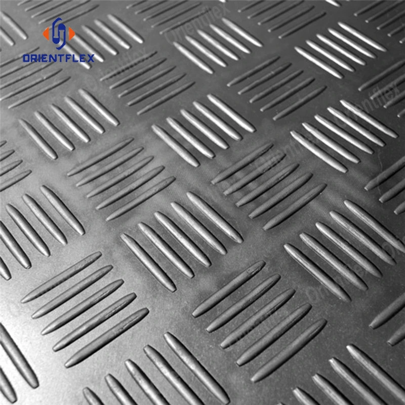 Anti Slide Industrial Rubber Safety Mat Grooved Rubber Sheet