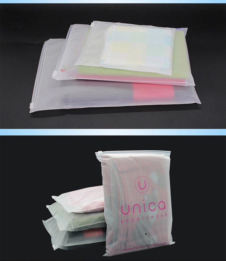 Custom Logo Pouches Frosted Printed Ziplock for Clothes Package PVC Clothing Packaging Bag Customized Plastic Zipper Bags