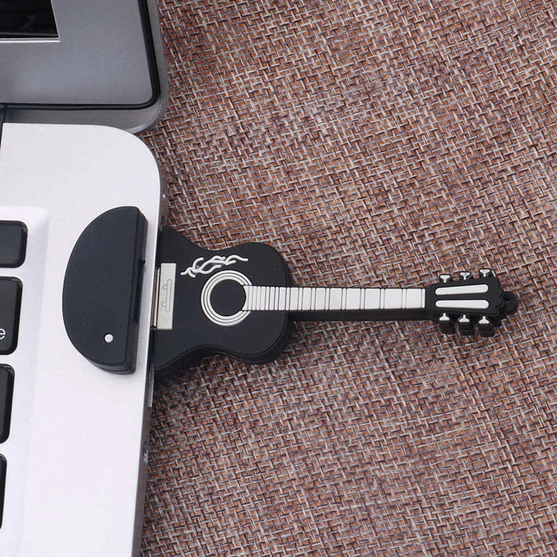 Promoción Regalo Música Guitar Shape PVC USB Flash Drive para Logotipo personalizado