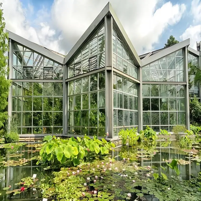 Landwirtschaftliche Gewächshaus Verzinkte Stahlstruktur Glas Abdeckung Hydroponic Gemüse / Tomaten Anbau