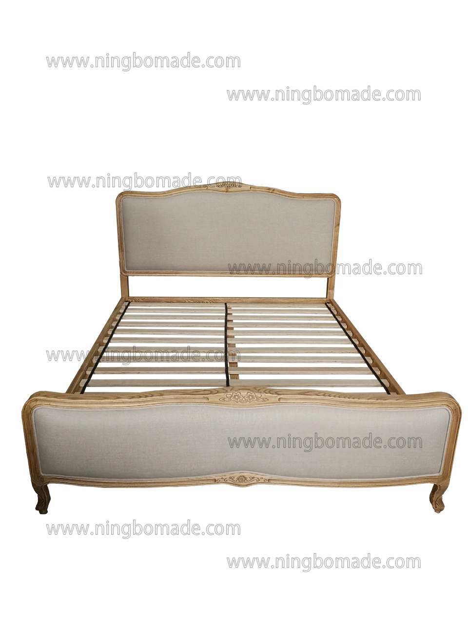 French Vintage Furniture Nature Ash King and Queen Bed Frame