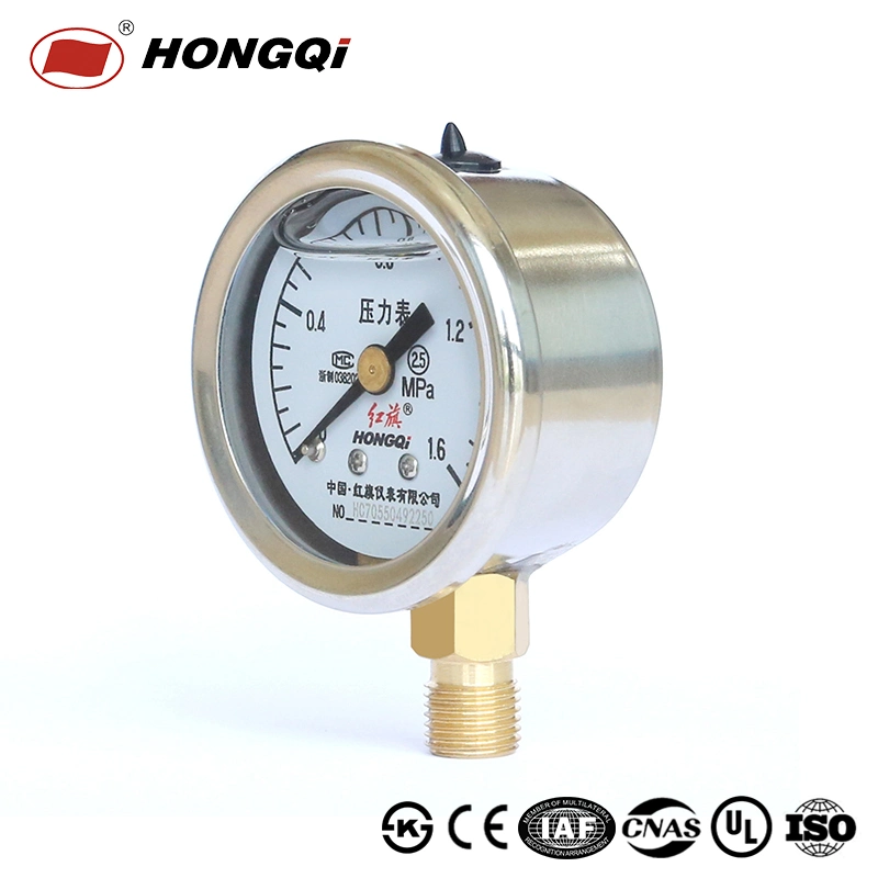 Hongqi 1.5" Cheap Price Silicone Oil/Glycerine Liquid Filled Pressure Gauge