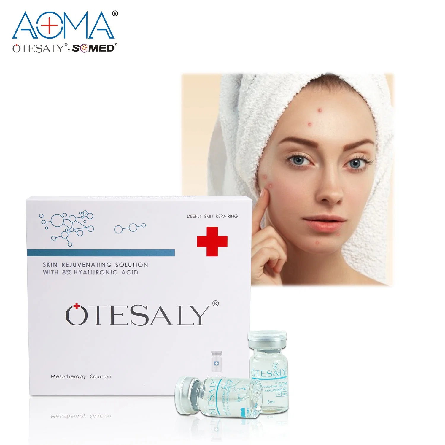 Otesaly High quality/High cost performance  Skin Rejuvernation with 8% Ha Fine Lines Skin Dry Mesotherapy Solution Via Meso Gun