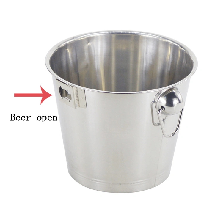 Stainless Steel Bar Ice Bucket Beer Barrel Wine Ice Bucket with Bottle Opener