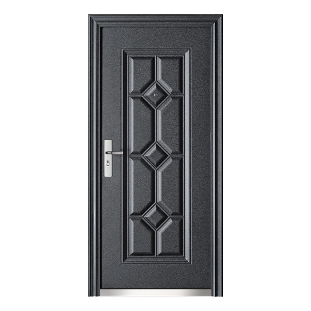 Outside Grey Powder Coated Inside Wood Grain Steel Door