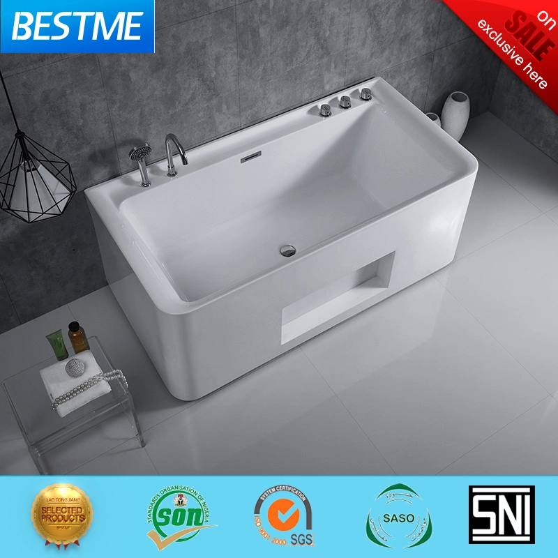 2023 New Design Free Standing Sanitary Ware Red Acrylic Art Bathtub (BT-Y2626E)