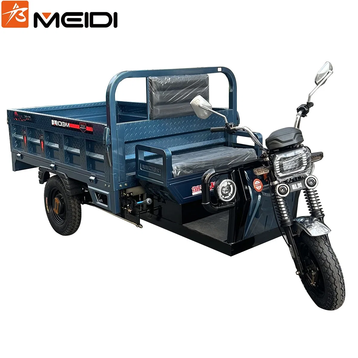 Meidi 2023 New Exclusive Patent Shock-Absorbent Seat 1500W Motor Chad Electric Cargo Tricycle with Multiple Color