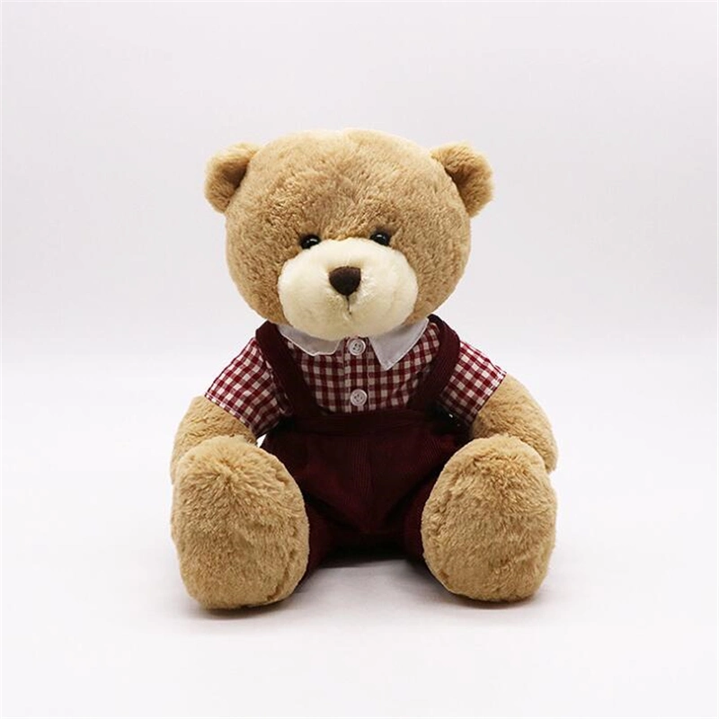 Customized Design Cartoon Cute Colorful Stuffed Brown Plush Teddy Bear Toy