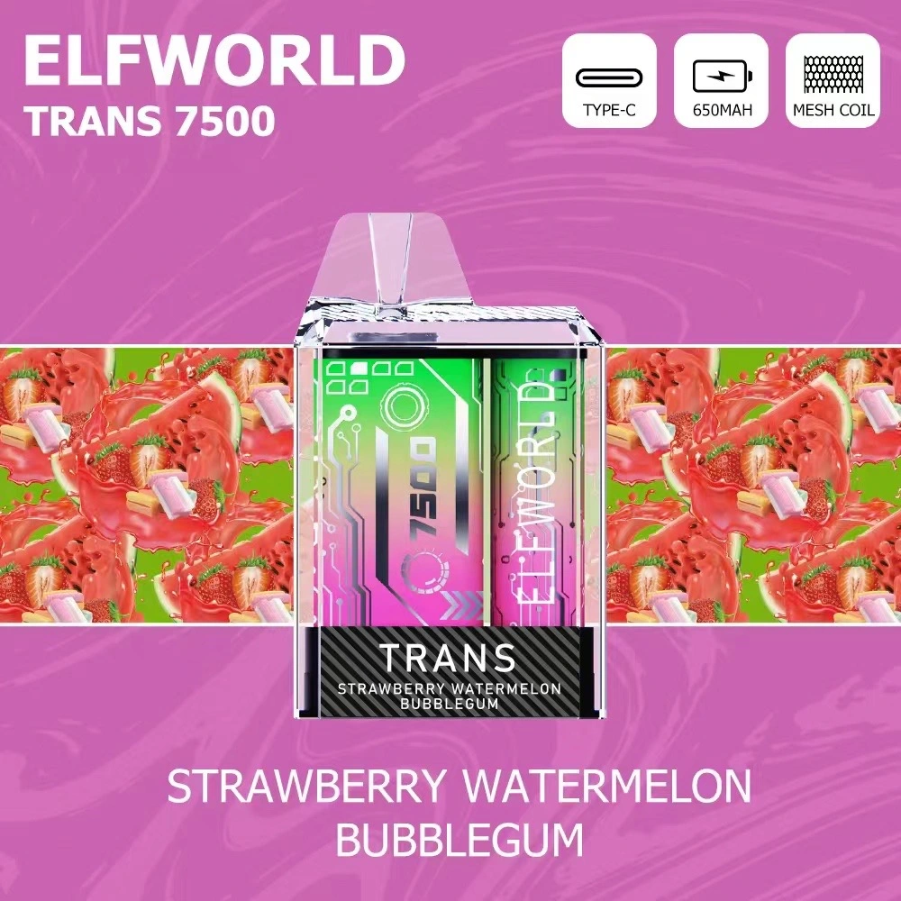 Оригинальные резиновые шайбы Elfworld TRANS 7500 Strawberry Ice Disposable Vape