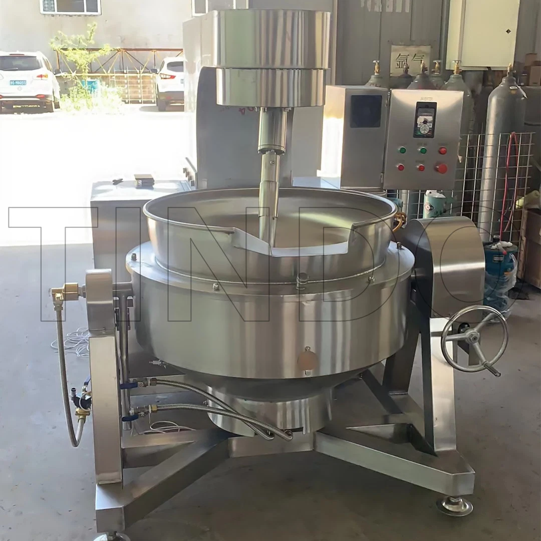 Stainless Steel 50L/100L/200L/300L/400L/500L/600L Food Mixing Cooking Jacket Kettle with Agitator Industrial Porridge Soup Boiler