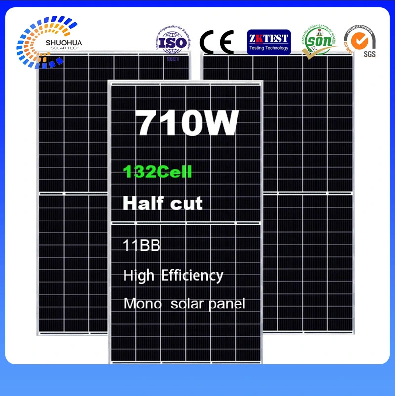 Solar Panel All Black 690W 695W 700W 132cells Mono Half Cell Solar Panel Black Frame Promotional Stock Shm685W Photovoltaic Solar Panel