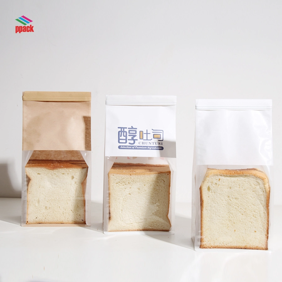 Customizable Food Safe Craft Waxed Kraft Bread Packing Bag Large Wax Paper Bagsfor Cookies