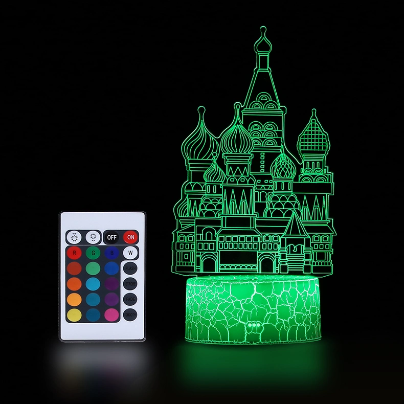 Nuevo diseño en 3D de 3W Iluminación Regalo USB de carga Cambio de color de Decoración Decoracion luces nocturnas Lámpara de mesa 3D de la luz de noche